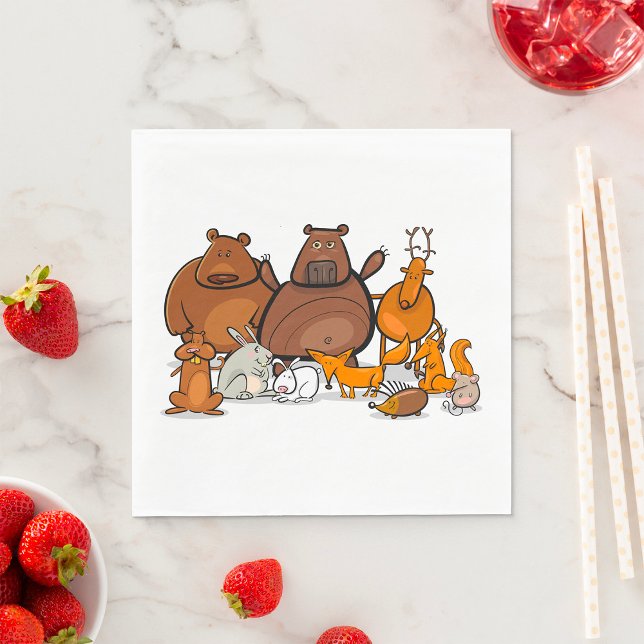 Servilleta De Papel Animales forestales divertidos (Subido por el creador)