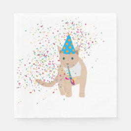 Servilleta De Papel Animales gatos divertidos que tienen un Fiesta