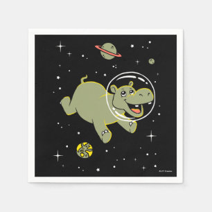 Servilleta De Papel Animales Hippo En El Espacio
