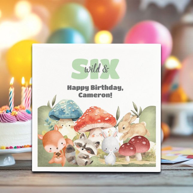 Servilleta De Papel Animales Lindos del Bosque Cumpleaños 6 (Subido por el creador)