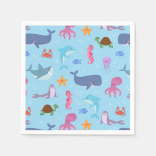 Servilleta De Papel Animales Marinos