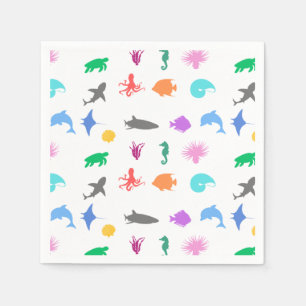 Servilleta De Papel Animales marinos con estampado
