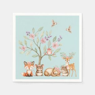 Servilleta De Papel Animales preciosos del bosque para baby shower