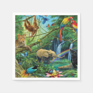 Servilleta De Papel Animales que viven juntos tiran almohada