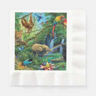 Servilleta De Papel Animales que viven juntos tiran almohada