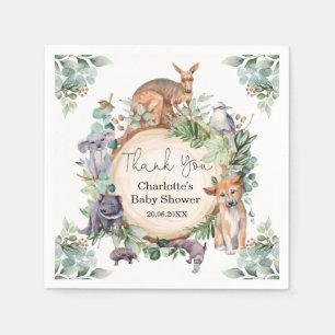 Servilleta De Papel Animales salvajes australianos con una goma rústi