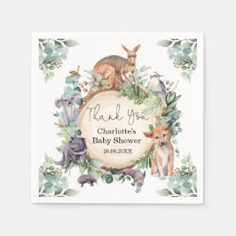 Servilleta De Papel Animales salvajes australianos: Goma rústica deja 