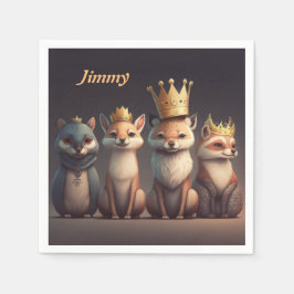 Servilleta De Papel Animales salvajes con coronas