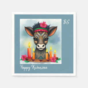 Servilleta De Papel Animales salvajes de la etnia africana Kwanzaa dis