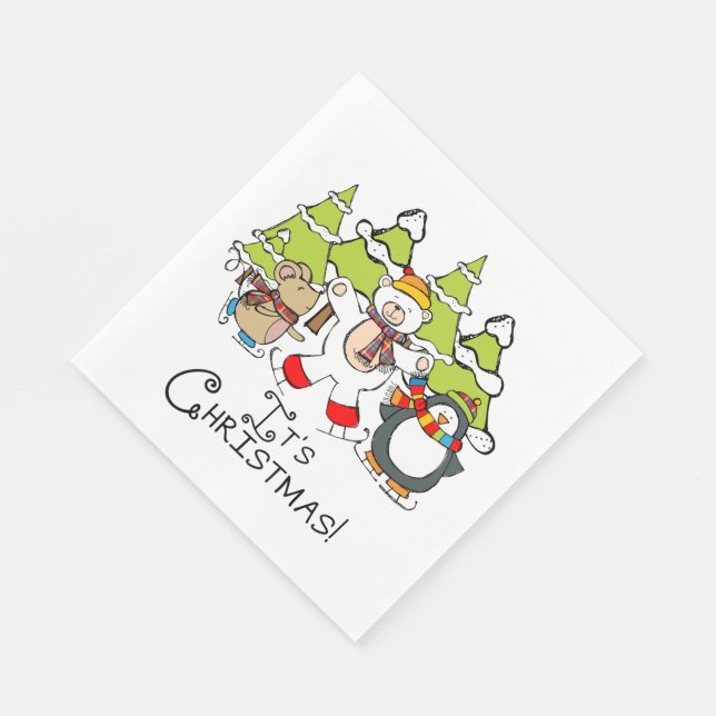 Servilleta De Papel Animales son Navidades (Esquina)