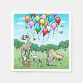 Servilleta De Papel Animales Ven los Globos