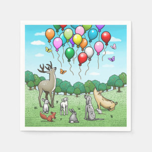 Servilleta De Papel Animales Ven los Globos