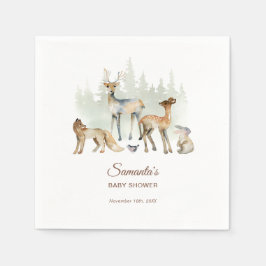Servilleta De Papel Animals Forest Woodland Baby Shower