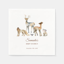 Servilleta De Papel Animals Woodland Baby Shower