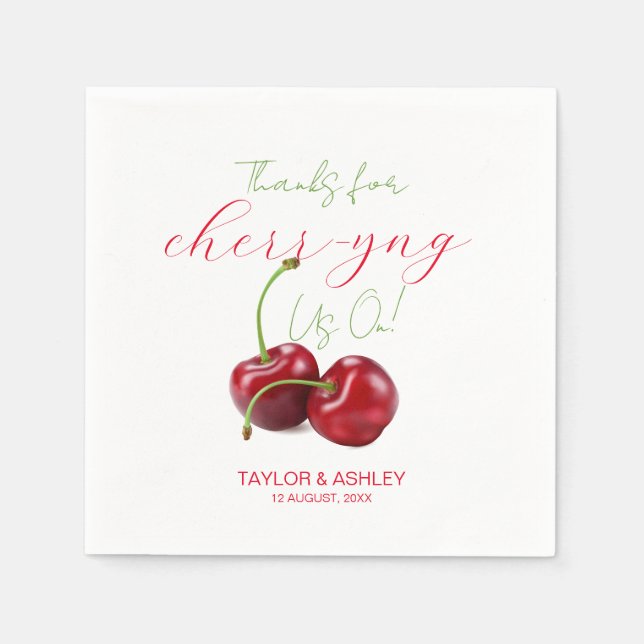 Servilleta De Papel Animándonos Con Fruta De Cerezo (Anverso)