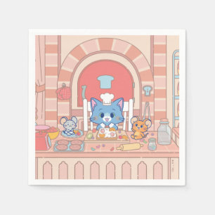 Servilleta De Papel Anime Tom, Jerry y Tuffy Bakery