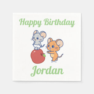 Servilleta De Papel Anime Tuffy y Jerry Apple Rolling