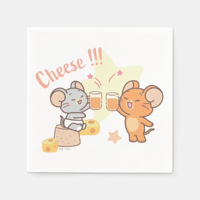 Servilleta De Papel Anime Tuffy y Jerry Cheese (Anverso)