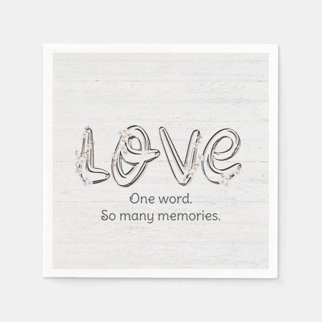 Servilleta De Papel Aniversario Almond Blossom Love Text (Anverso)