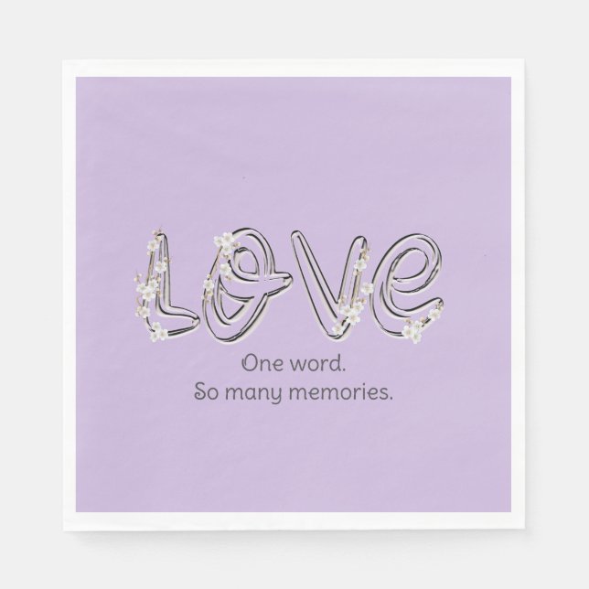 Servilleta De Papel Aniversario Almond Blossom Love Text (Anverso)