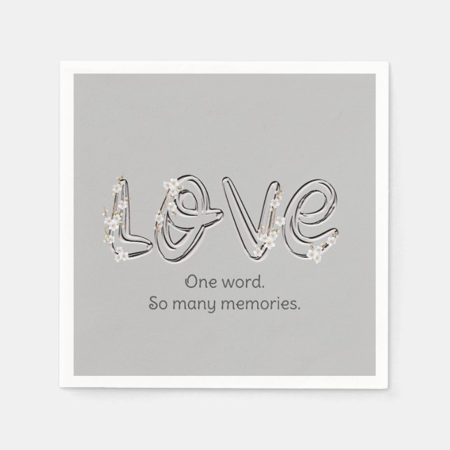 Servilleta De Papel Aniversario Almond Blossom Love Text (Anverso)