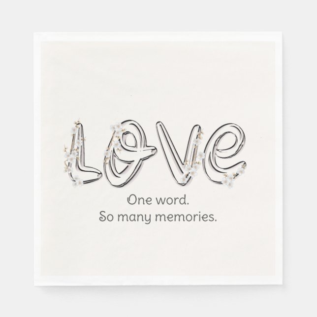 Servilleta De Papel Aniversario Almond Blossom Love Text (Anverso)