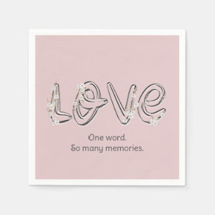 Servilleta De Papel Aniversario Almond Blossom Love Text
