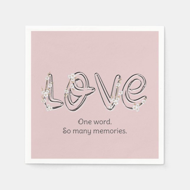 Servilleta De Papel Aniversario Almond Blossom Love Text (Anverso)