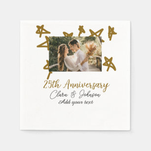 Servilleta De Papel Aniversario boda añada nombre año imagen estrellas