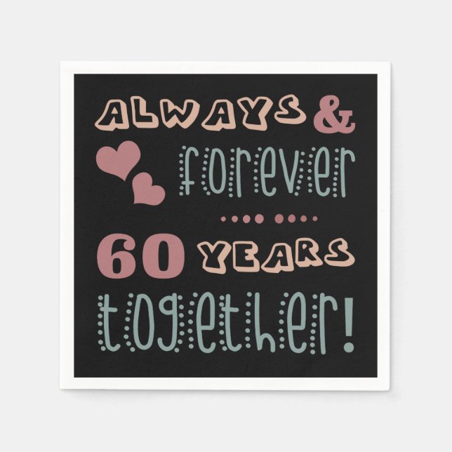 Servilleta De Papel Aniversario Boda de la Cuta 60 (Anverso)