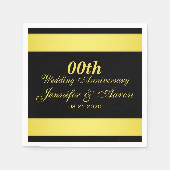 Servilleta De Papel Aniversario Boda personalizado (Anverso)