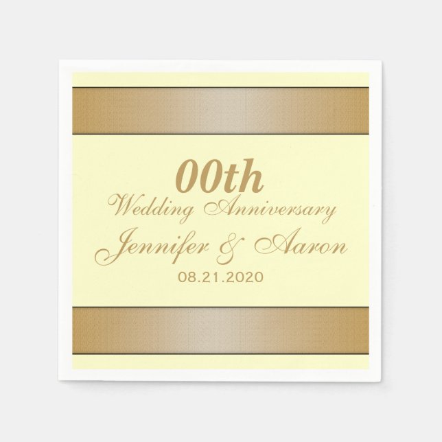 Servilleta De Papel Aniversario Boda personalizado (Anverso)
