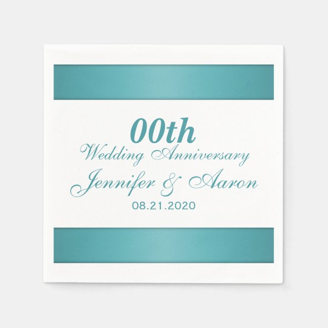 Servilleta De Papel Aniversario Boda personalizado (Anverso)