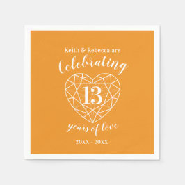 Servilleta De Papel aniversario boda personalizado 13 años citrina