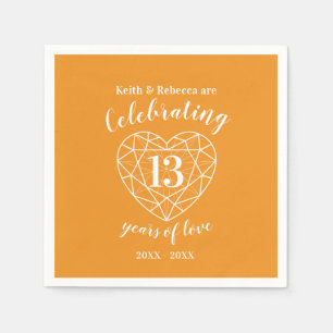 Servilleta De Papel aniversario boda personalizado 13 años citrina