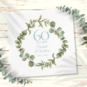 Servilleta De Papel Aniversario de bodas de diamante 60º Guirnalda de
