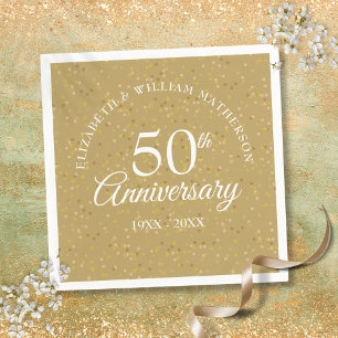 Servilleta De Papel Aniversario de bodas de oro número 50 confeti dora