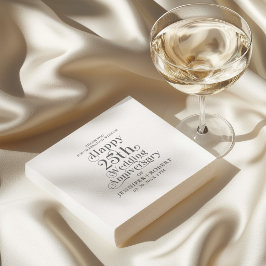 Servilleta De Papel Aniversario de Bodas de Oro Tipografía 25