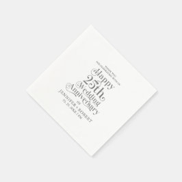 Servilleta De Papel Aniversario de Bodas de Oro Tipografía 25