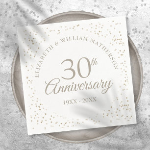 Servilleta De Papel Aniversario de Bodas de Perla Chic Confeti