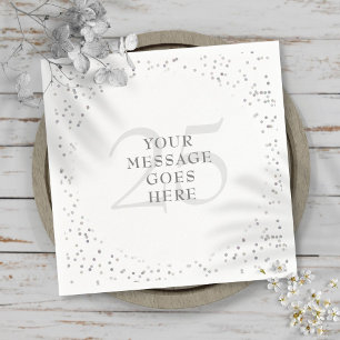 Servilleta De Papel Aniversario de Bodas de Plata con Confeti de Estre