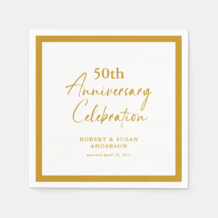 Servilleta De Papel Aniversario de bodas moderno minimalista número 50
