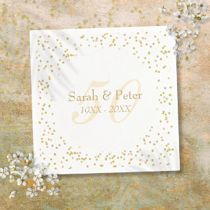 Servilleta De Papel Aniversario de Bodas número 50 Confeti de Polvo de