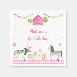 Servilleta De Papel Aniversario de cumpleaños del Barnyard de la gran