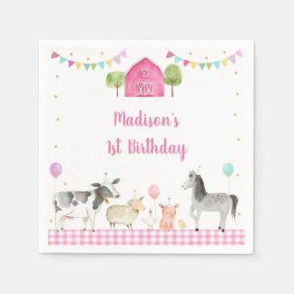 Servilleta De Papel Aniversario de cumpleaños del Barnyard de la granj