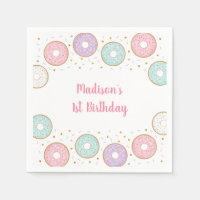Aniversario de Donut Pink Gold Pastel