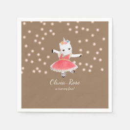 Servilleta De Papel Aniversario de la Chica Magic Pink Unicorn Balleri