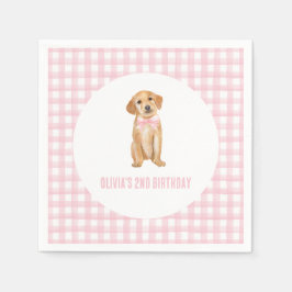 Servilleta De Papel Aniversario de la crema rosada