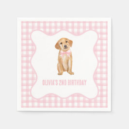 Servilleta De Papel Aniversario de la crema rosada