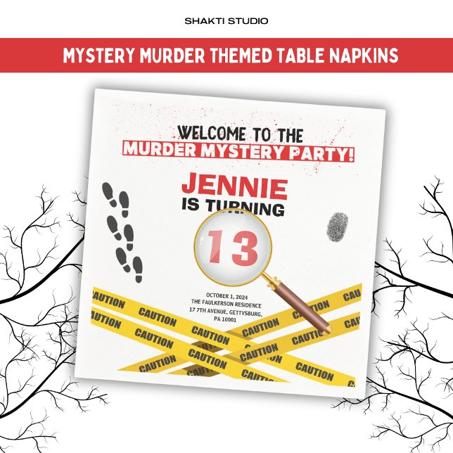 Servilleta De Papel Aniversario de la escena del crimen de misterio de (Subido por el creador)